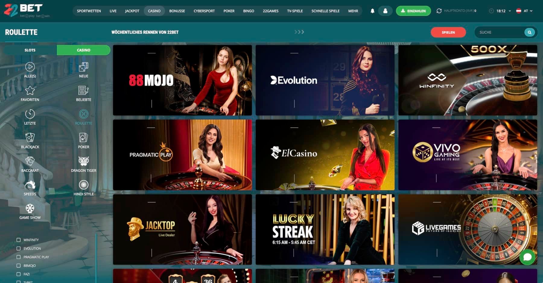 22Bet Casino Roulette
