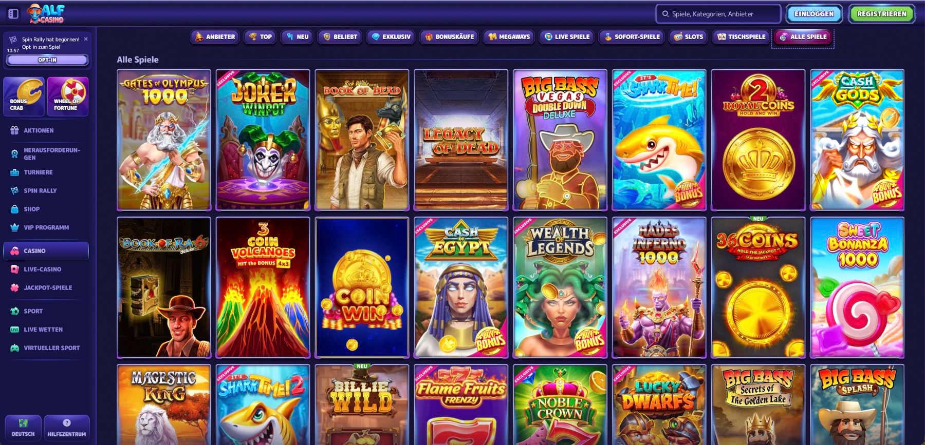 Alf Casino Alle Spiele