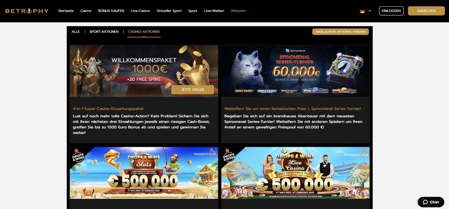 Betrophy Casino Aktionen