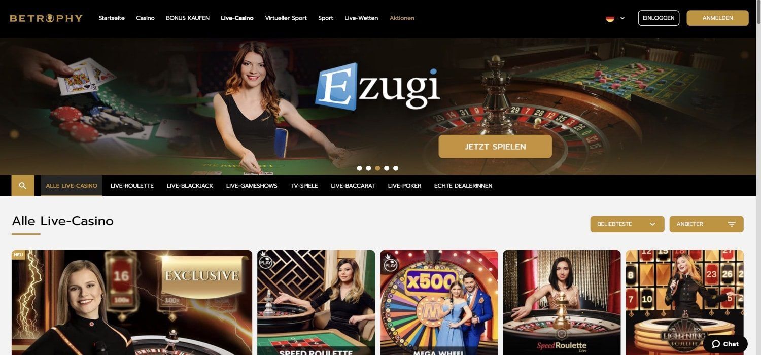 Betrophy Casino Livespiele