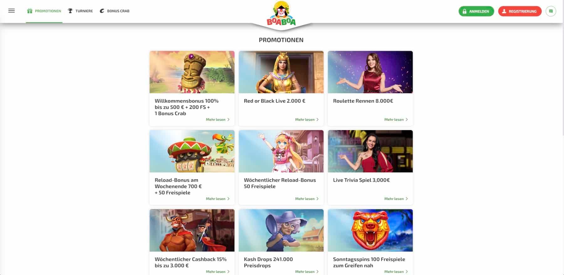 BoaBoa Casino Aktionen