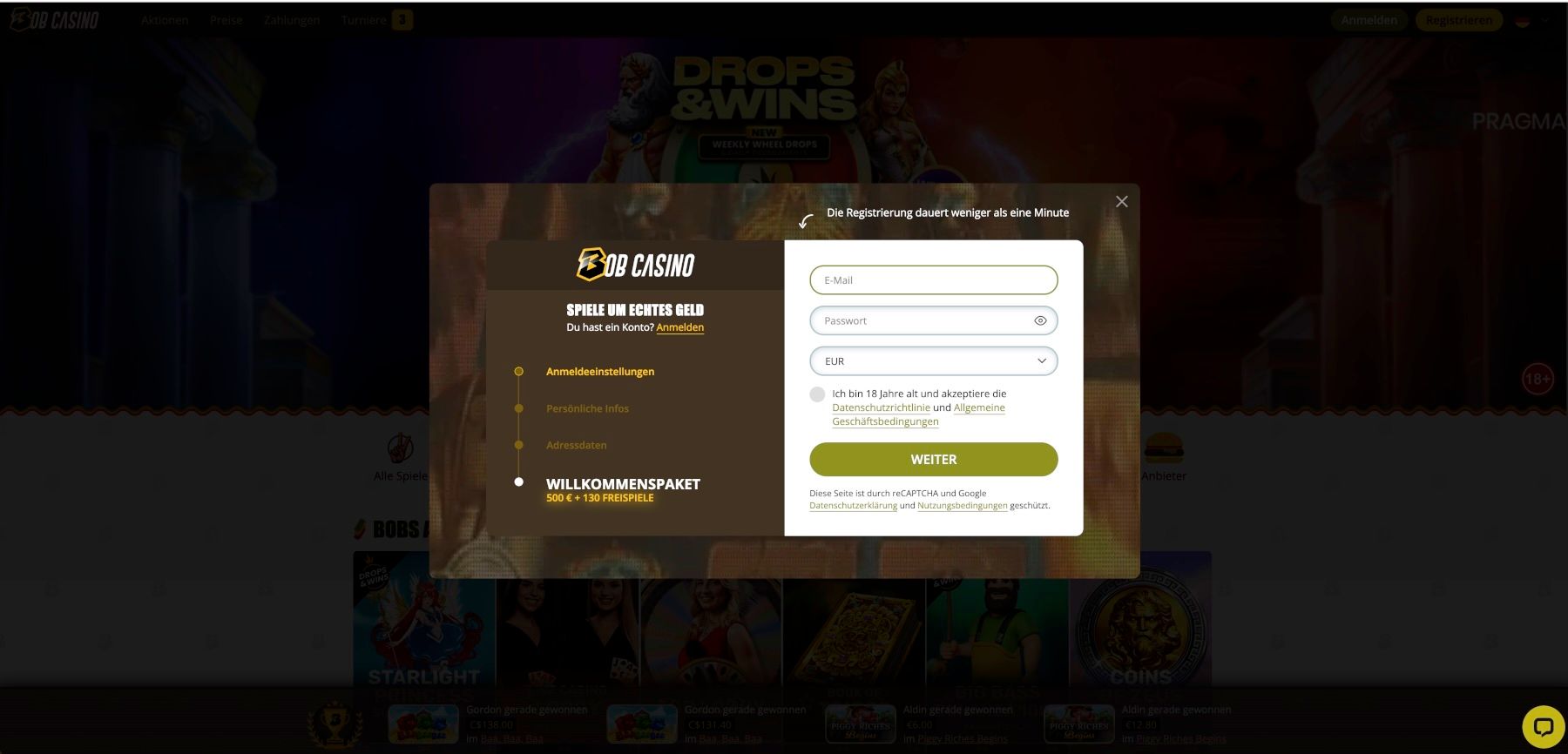 Bob Casino Registrieren