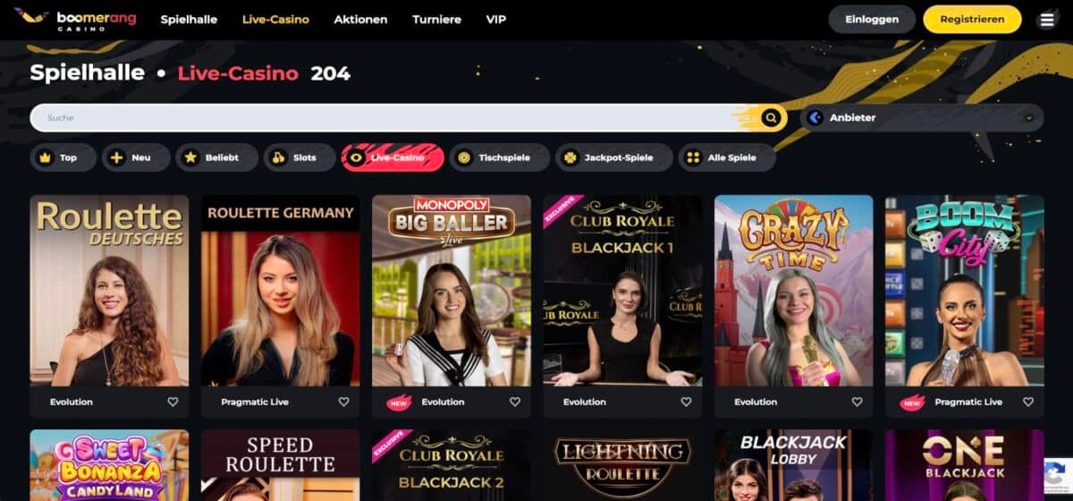 Boomerang Live-Casino