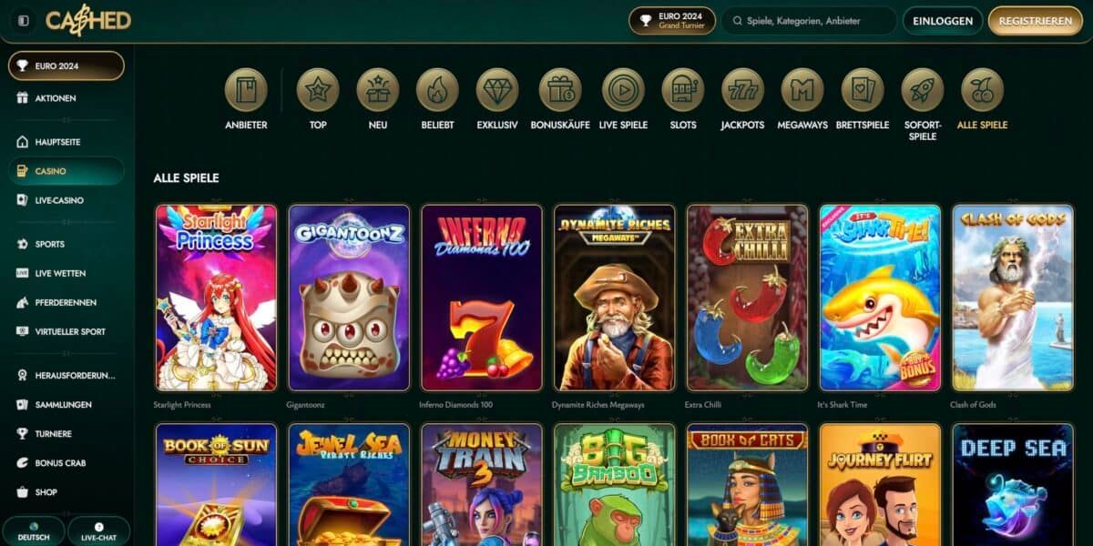 Cashed Casino Alle Spiele