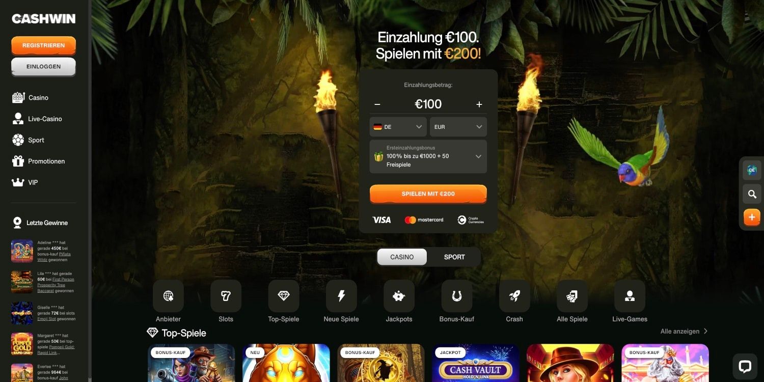 Cashwin Casino Bonus