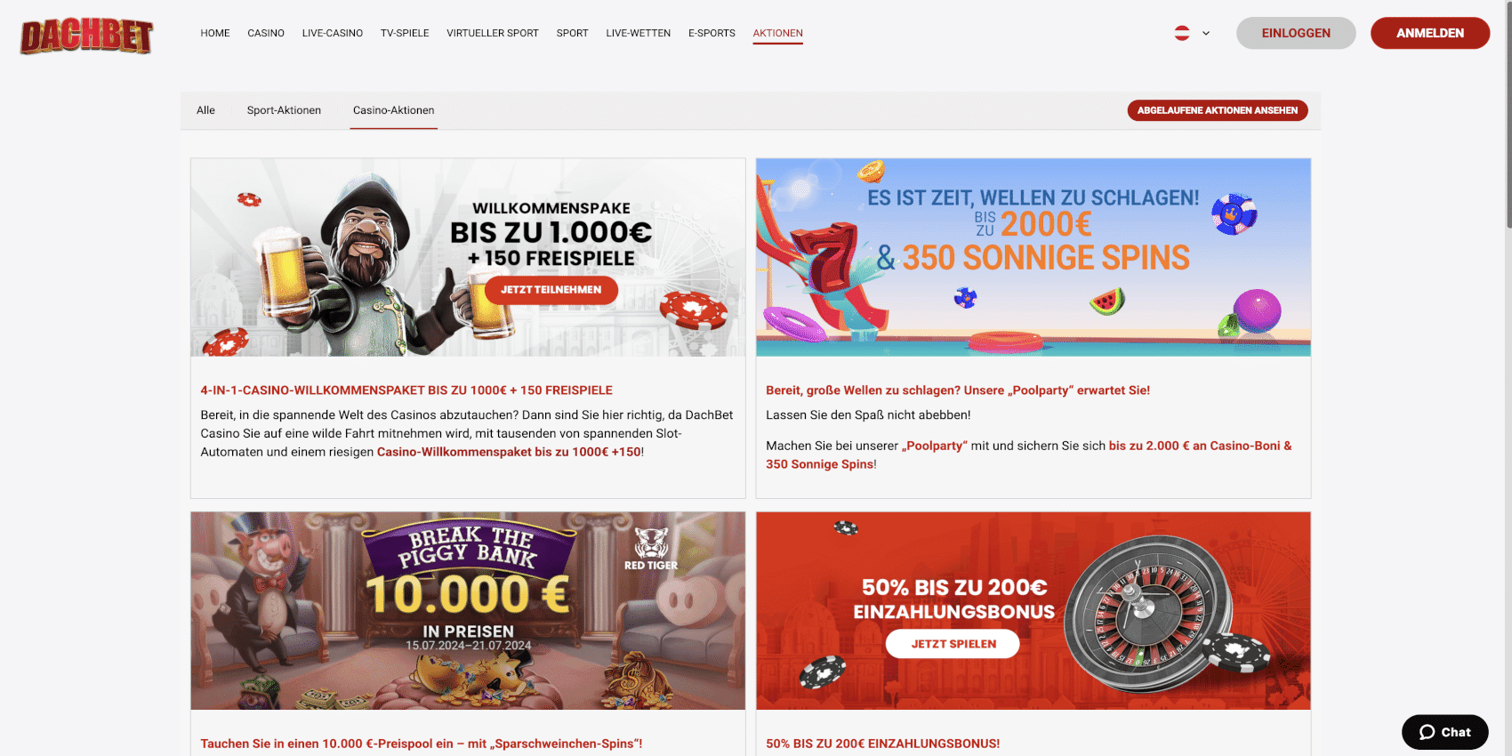 DachBet Casino Aktionen