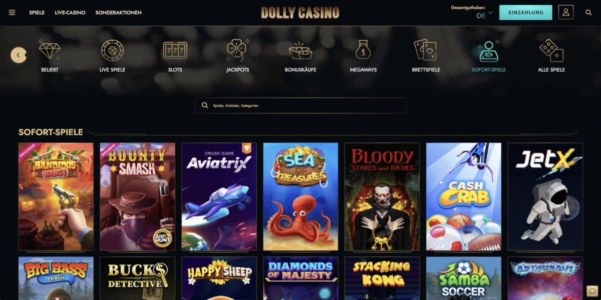 Dolly Casino Sofortspiele