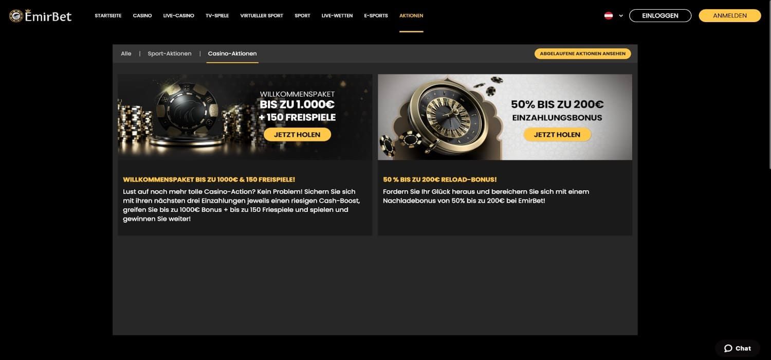EmirBet Casino Aktionen