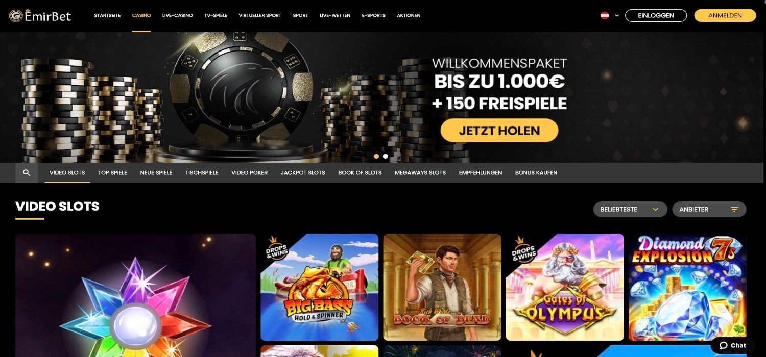 EmirBet Casino Lobby