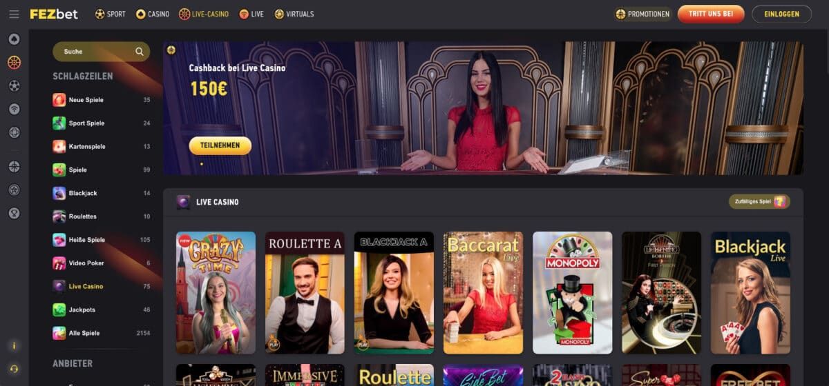 FEZbet Live Casino