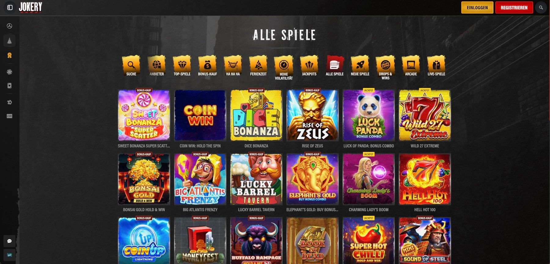 Jokery Casino Alle Spiele
