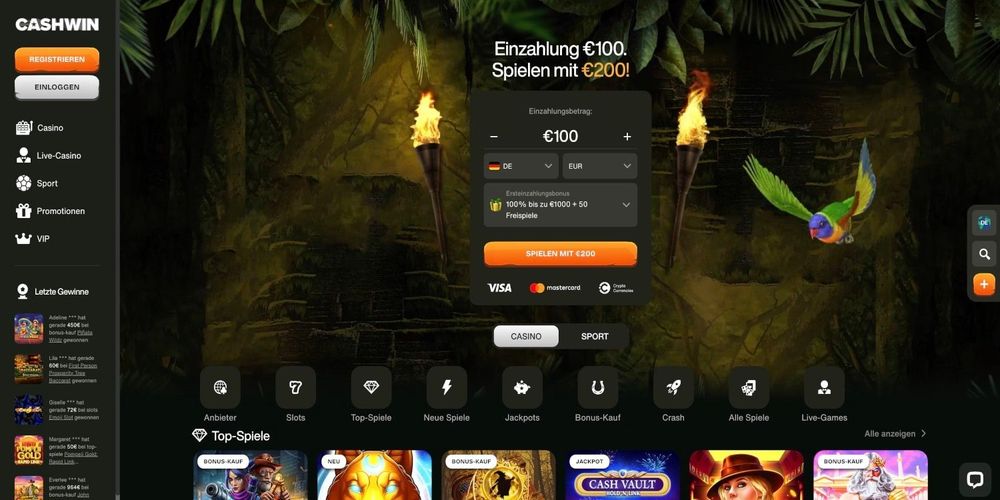 Cashwin Casino Bonus