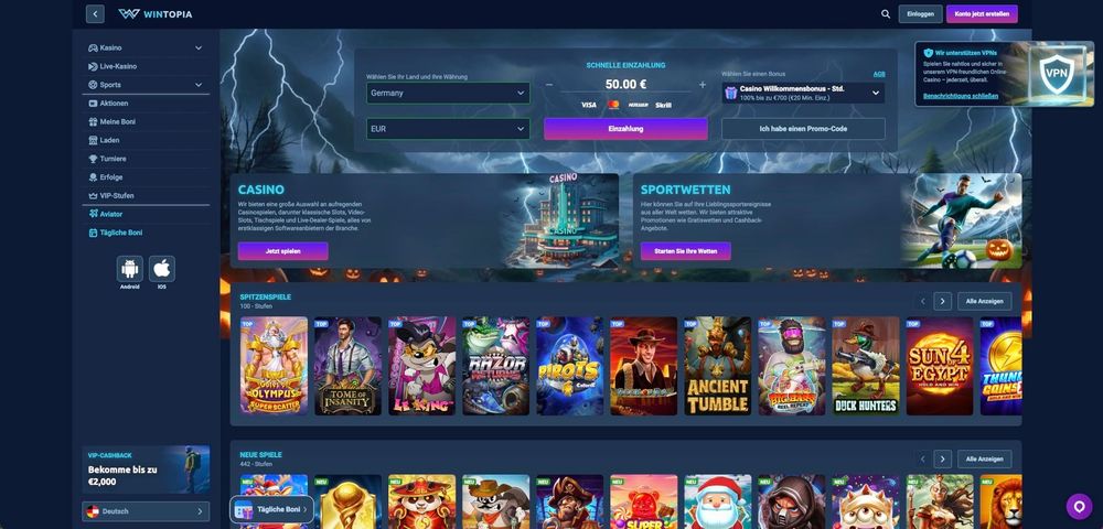 Wintopia Casino Bonus