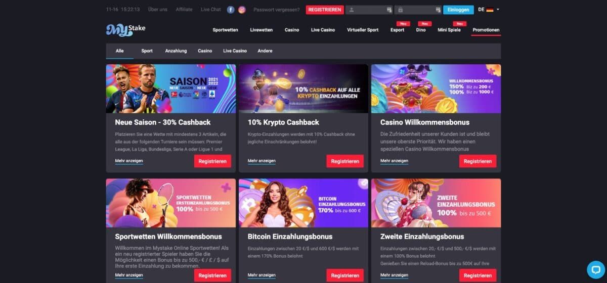 Mystake Casino Bonus Aktionen