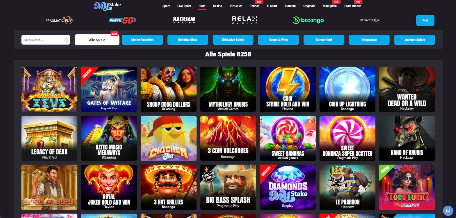 Mystake Casino Spiele