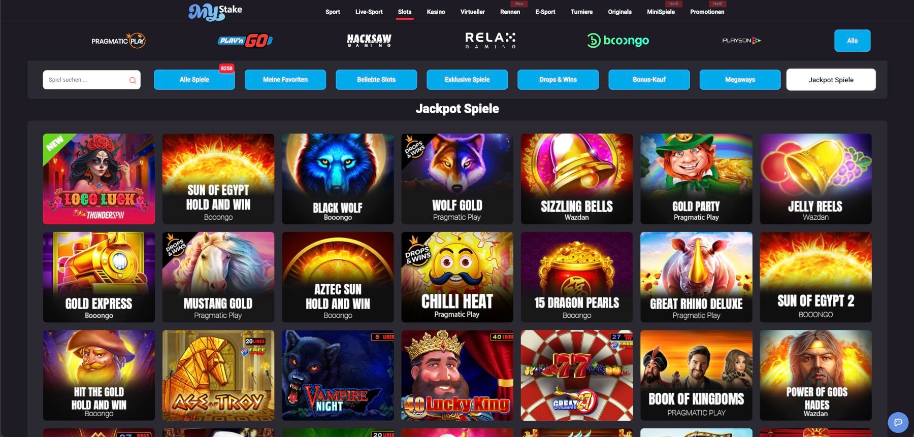 Mystake Casino Jackpots