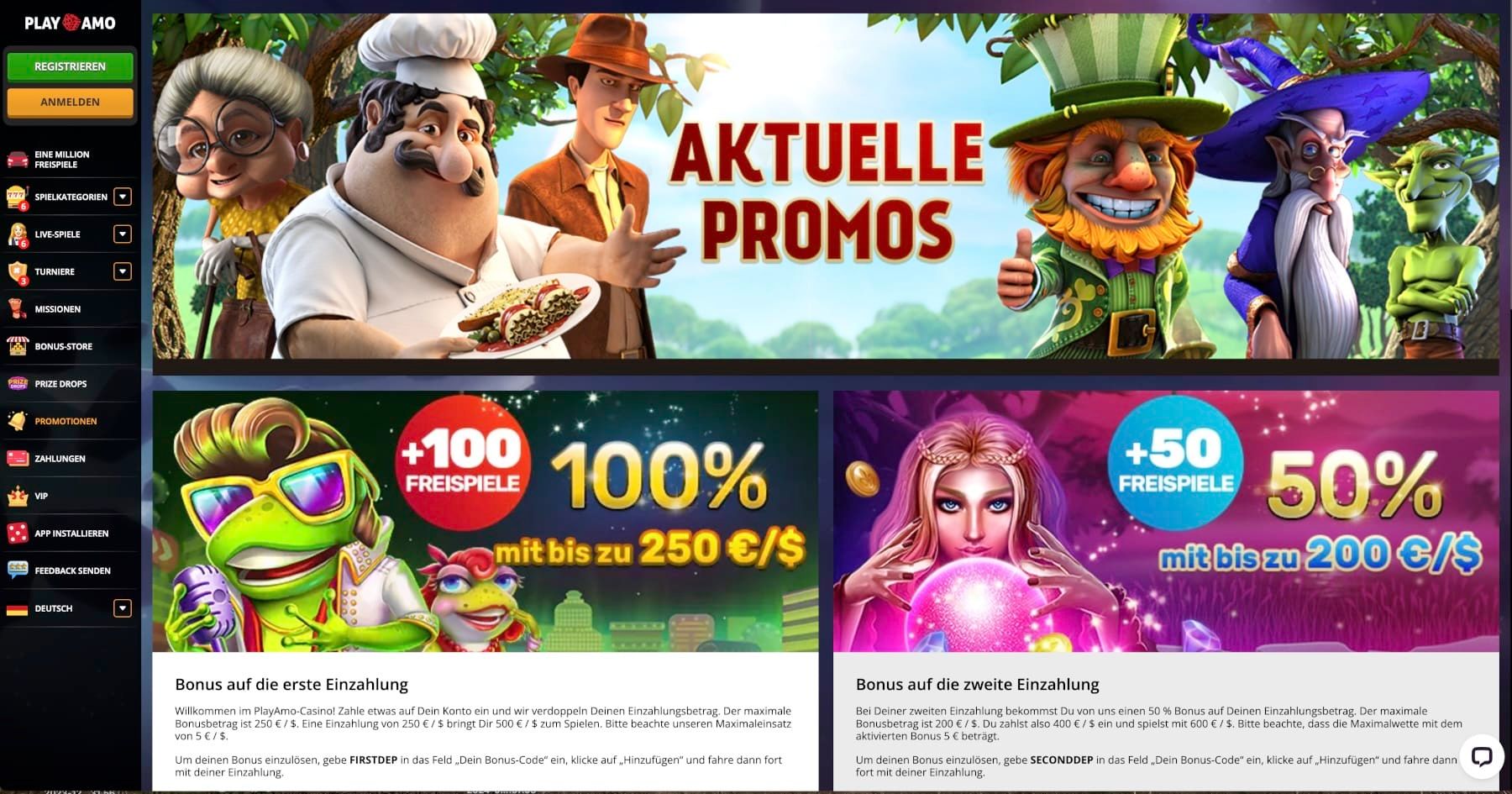 Playamo Casino Aktionen