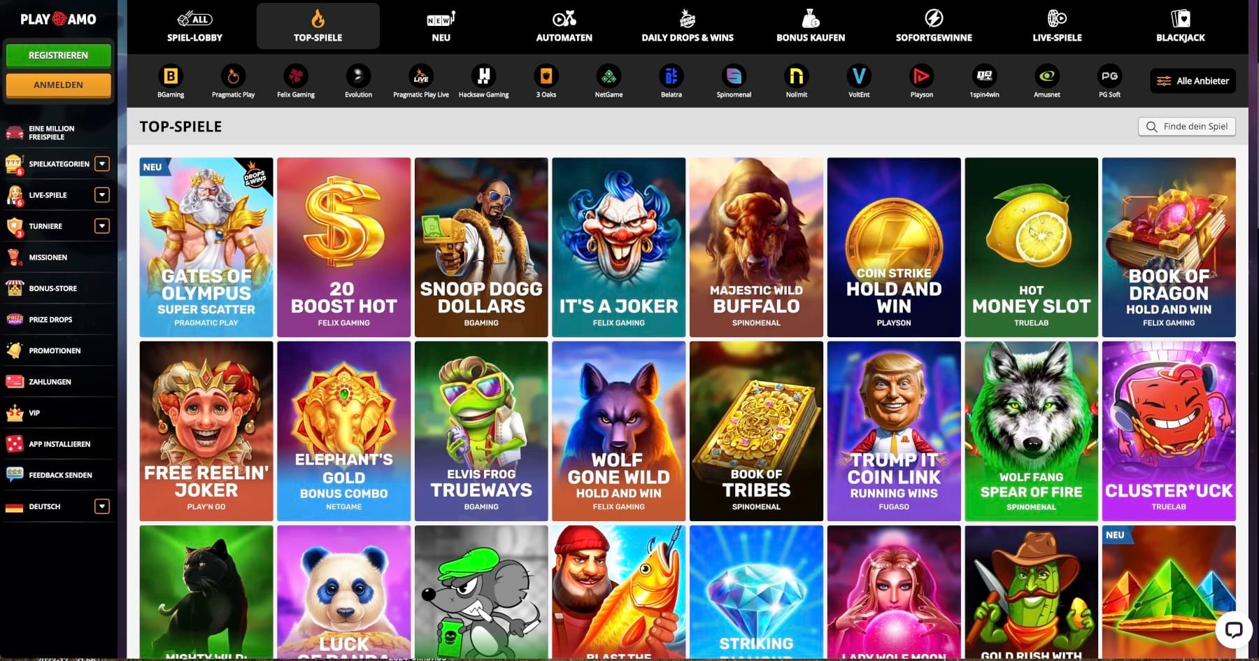 Playamo Casino Alle Spiele