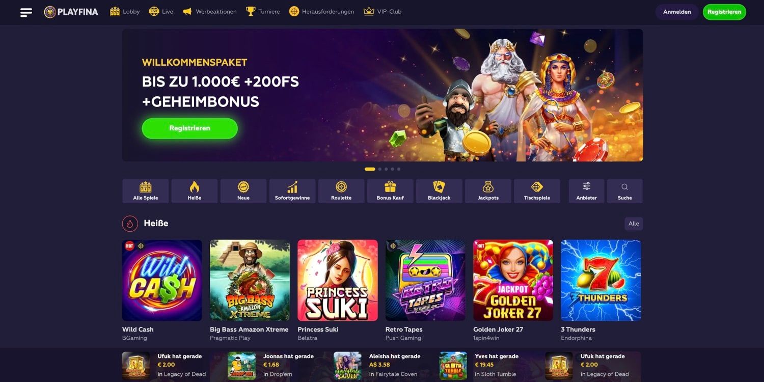 Playfina Casino Bonus