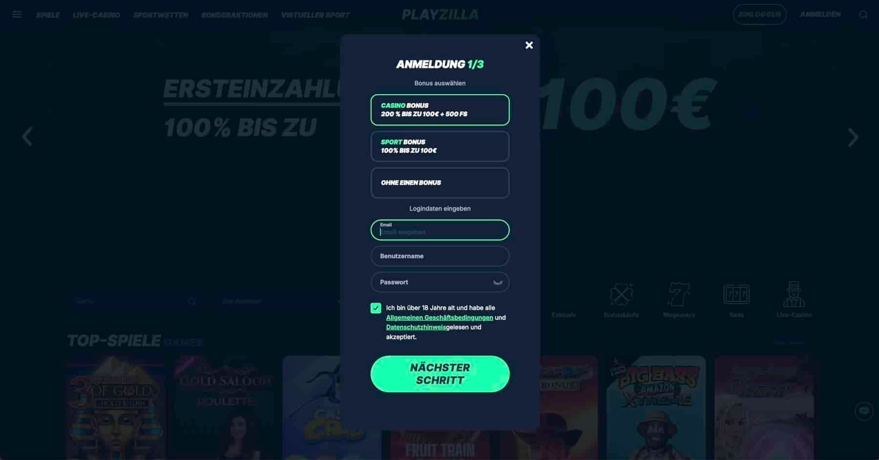 Playzilla Casino Registrieren