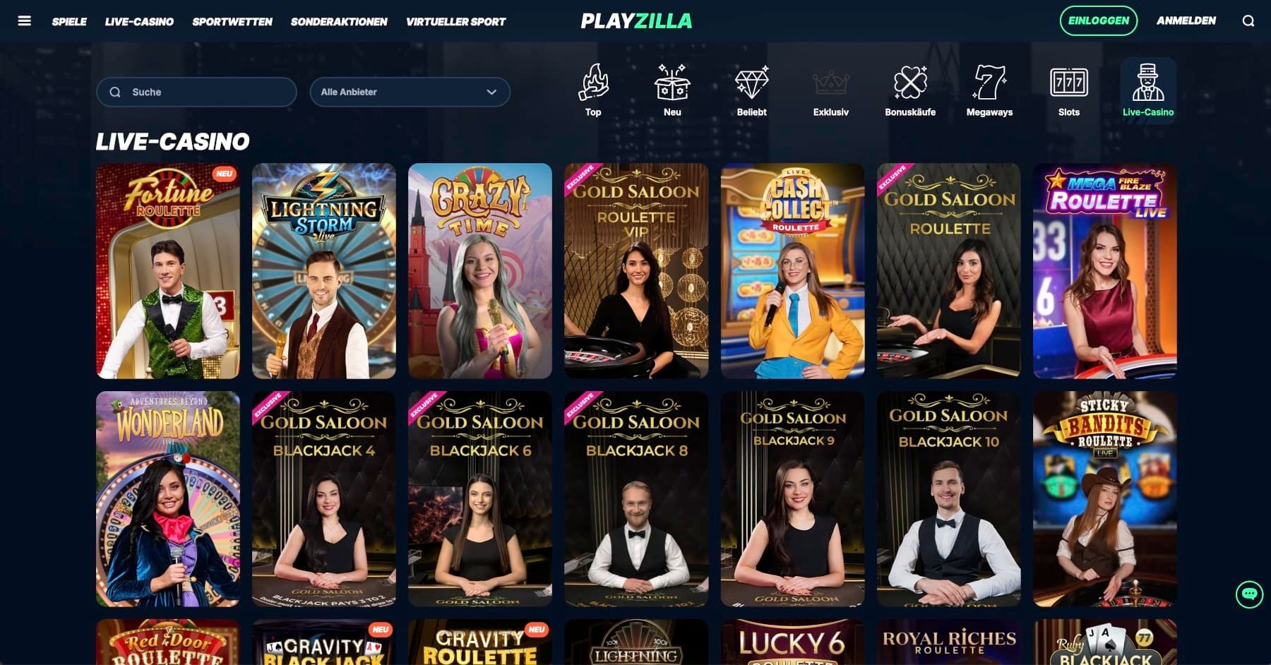 Playzilla Live-Casino