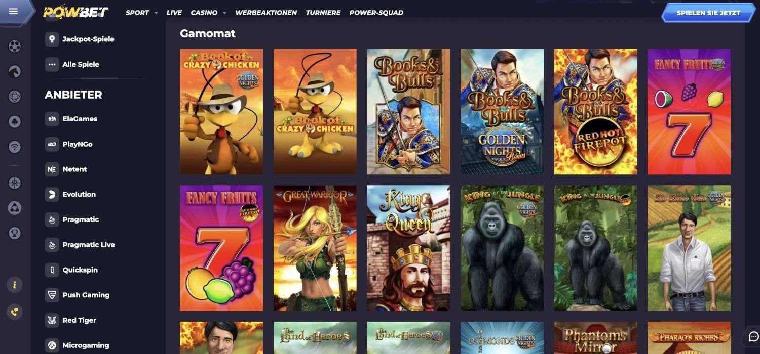 PowBet Casino Gamomat