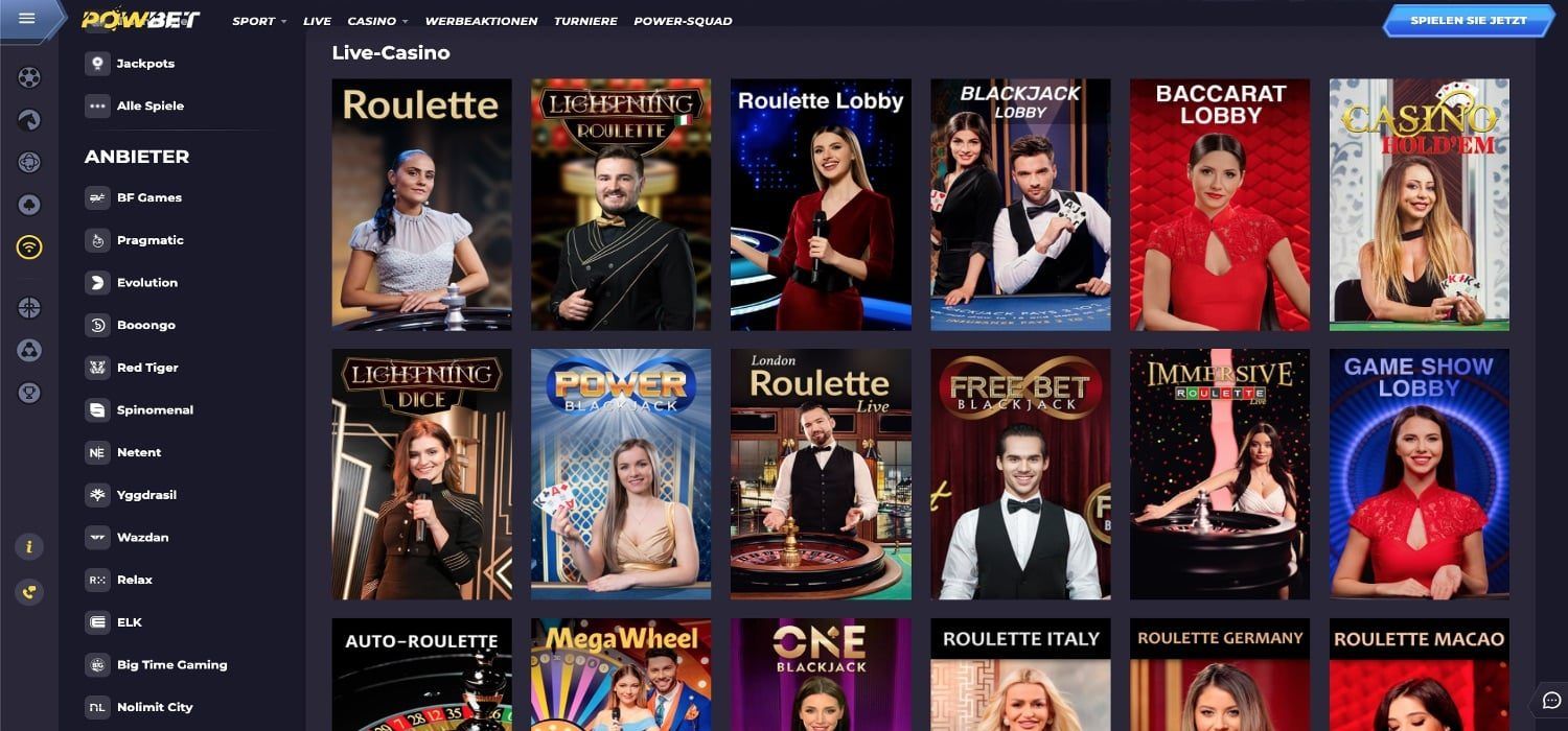 PowBet Casino Livespiele