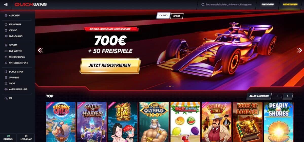 QuickWin Casino Lobby