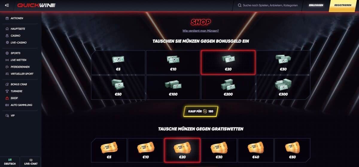 QuickWin Casino Shop