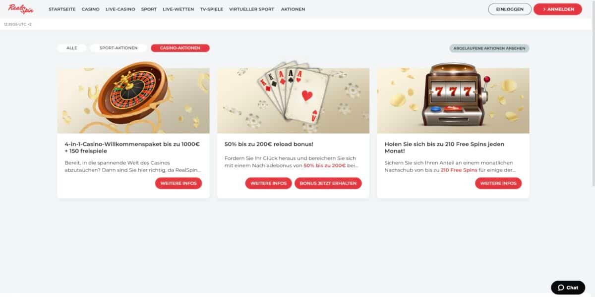 RealSpin Casino Aktionen