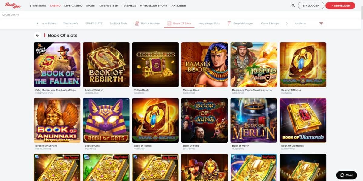 RealSpin Casino Book of Slots