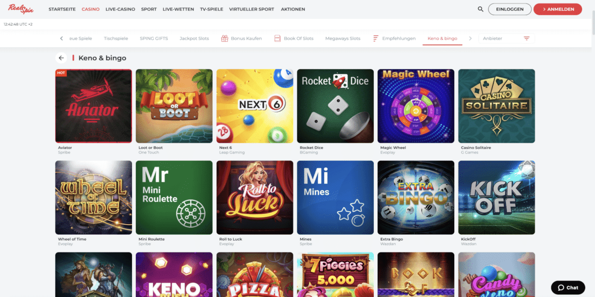 RealSpin Casino Keno & Bingo