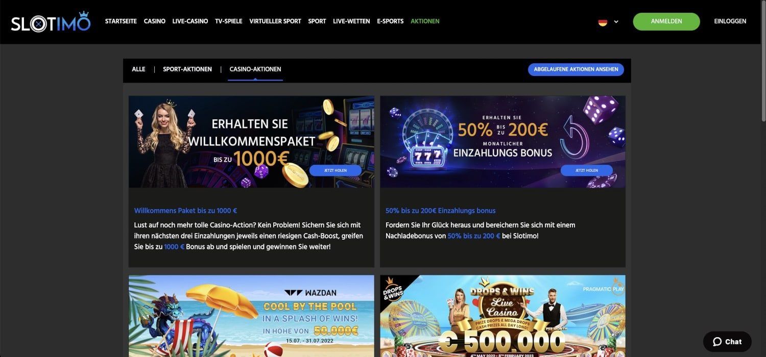 Slotimo Casino Aktionen