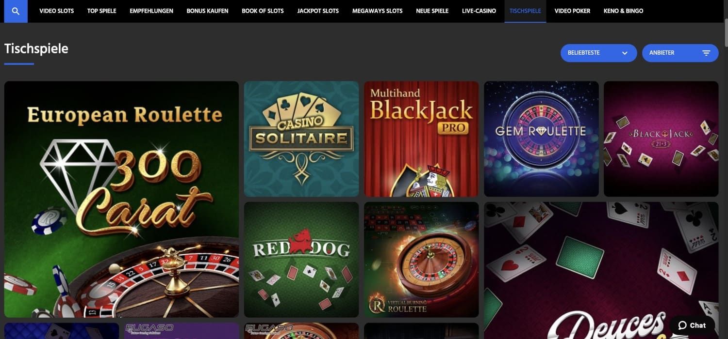 Slotimo Casino Tischspiele