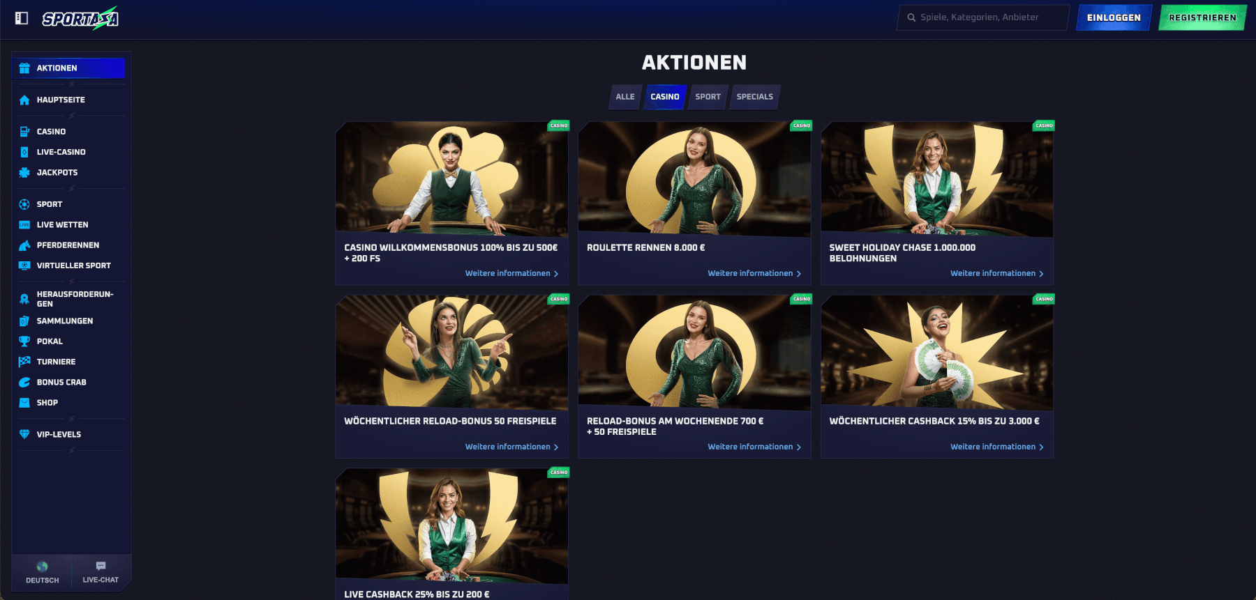 Sportaza Casino Aktionen