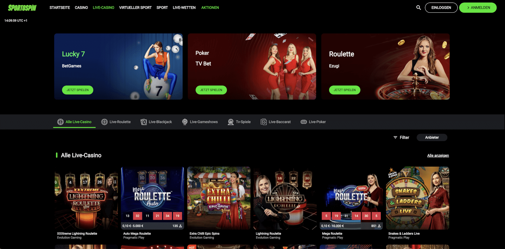 Sportospin Live-Casino