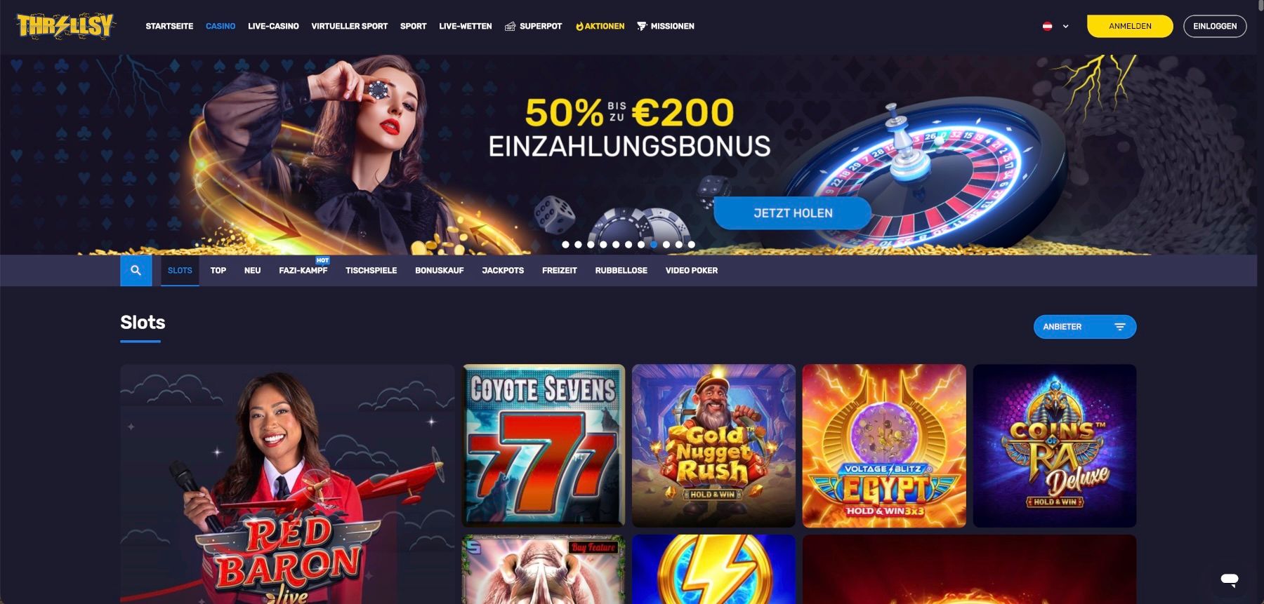 Thrillsy Casino Lobby