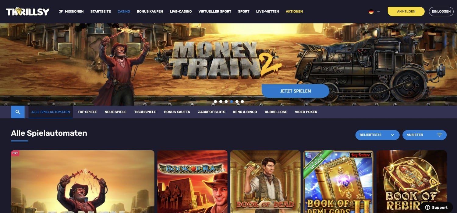 Thrillsy Casino Lobby