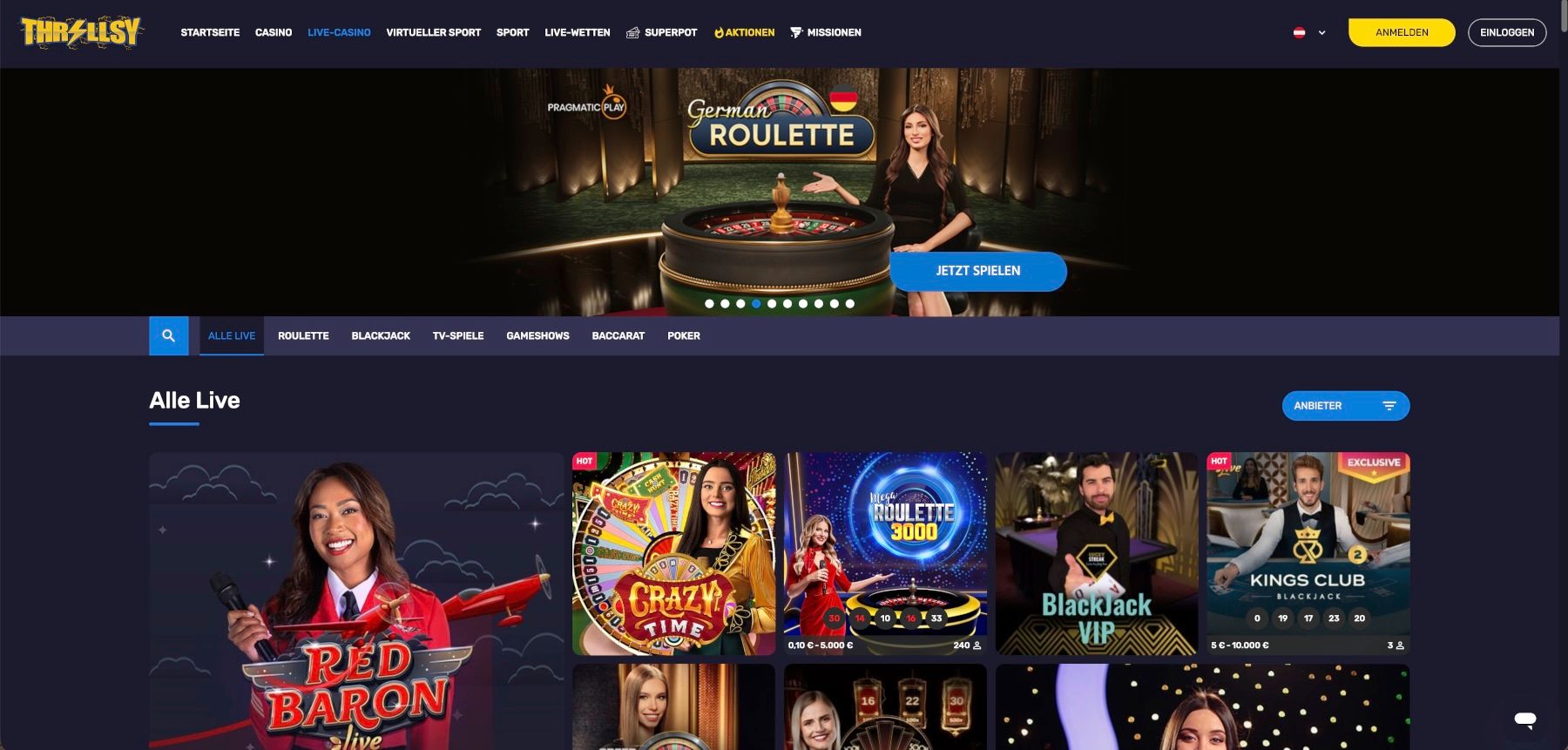 Thrillsy Live-Casino