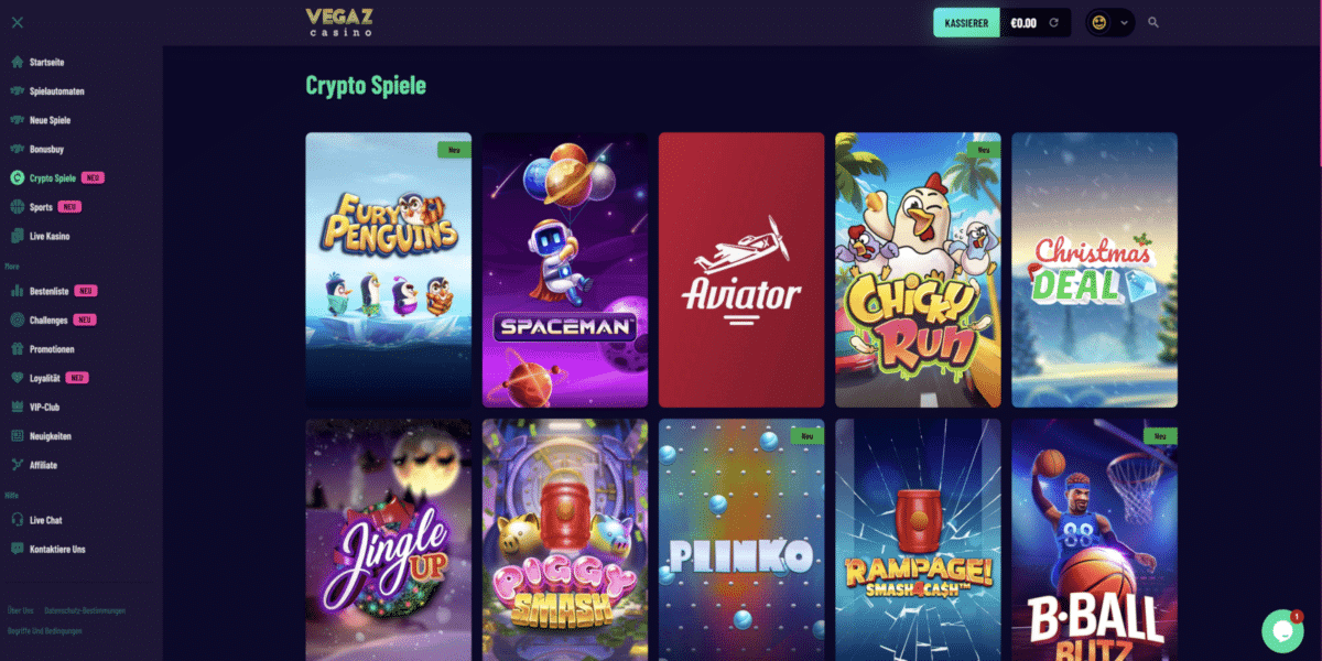 Vegaz Casino Crypto Spiele
