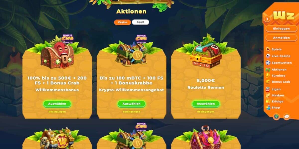 Wazamba Casino Aktionen