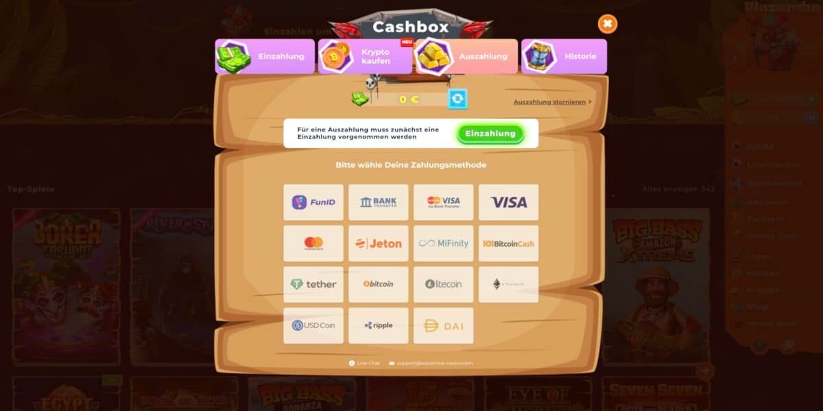 Wazamba Casino Auszahlen