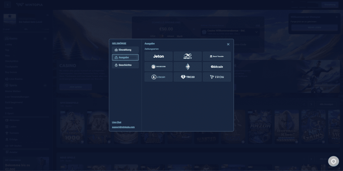 Wintopia Casino Auszahlen