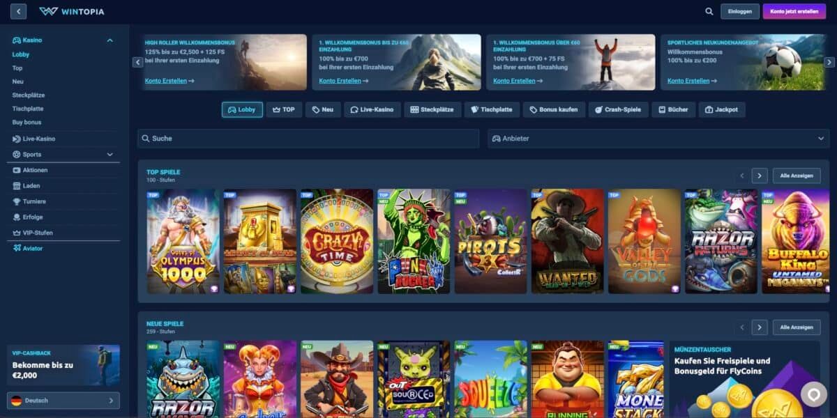 Wintopia Casino Lobby