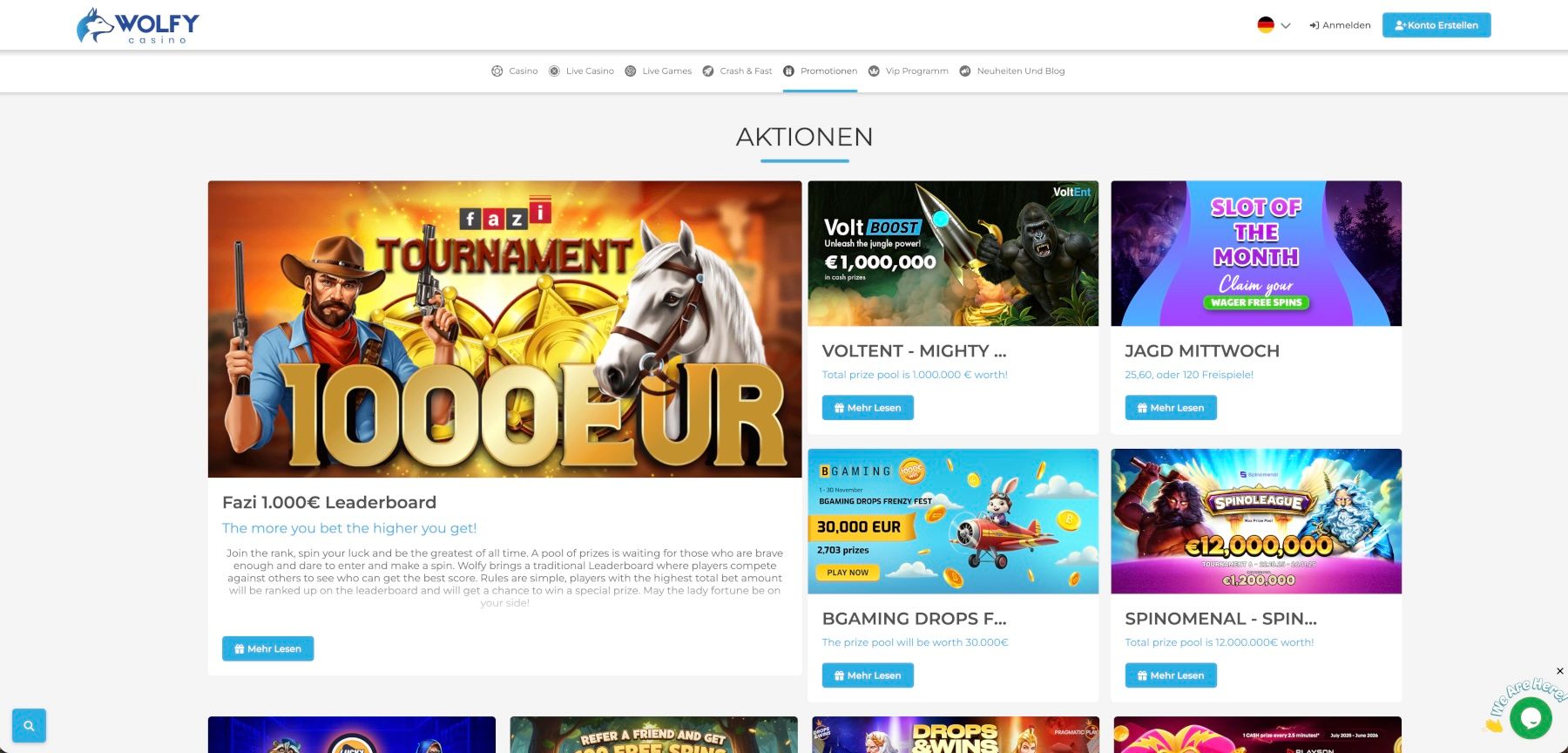 Wolfy Casino Aktionen