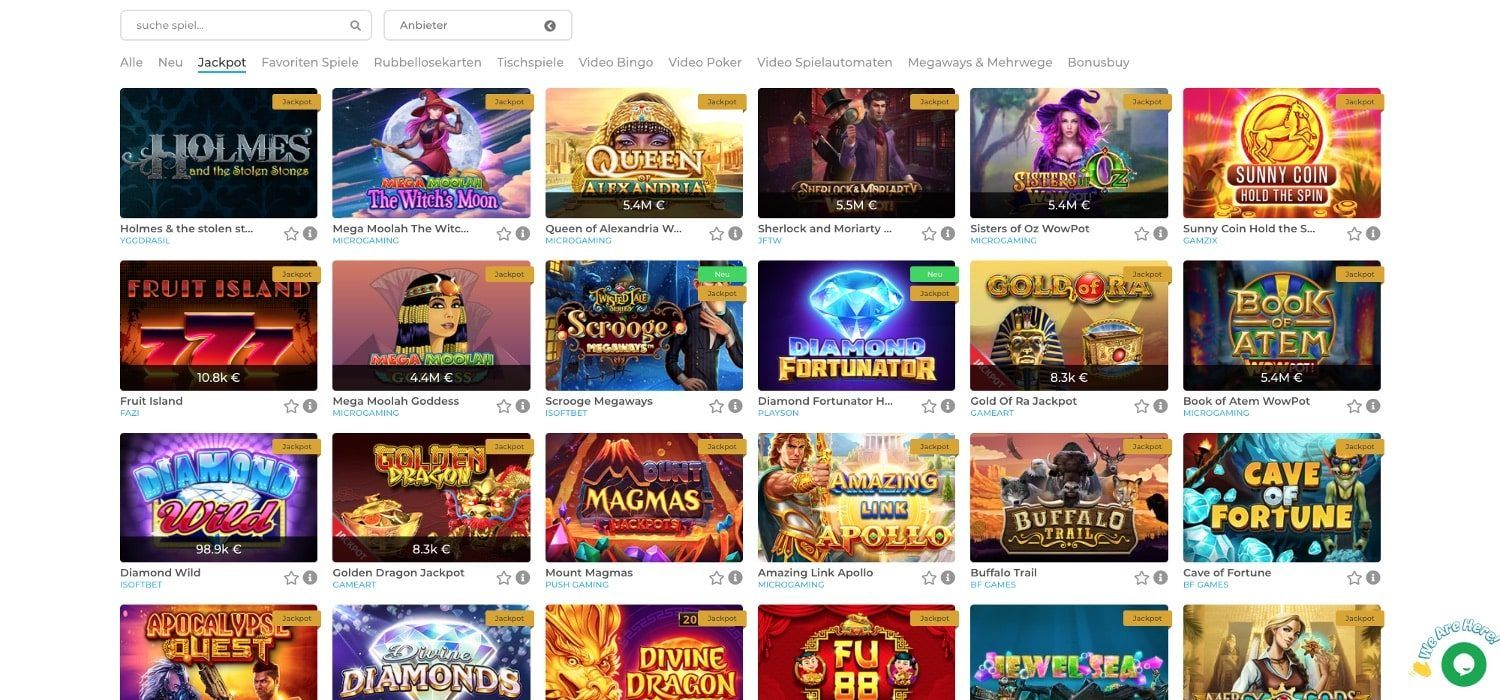 Wolfy Casino Jackpots