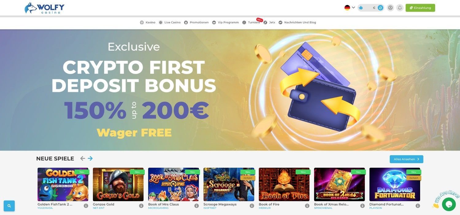 Wolfy Casino Krypto Bonus